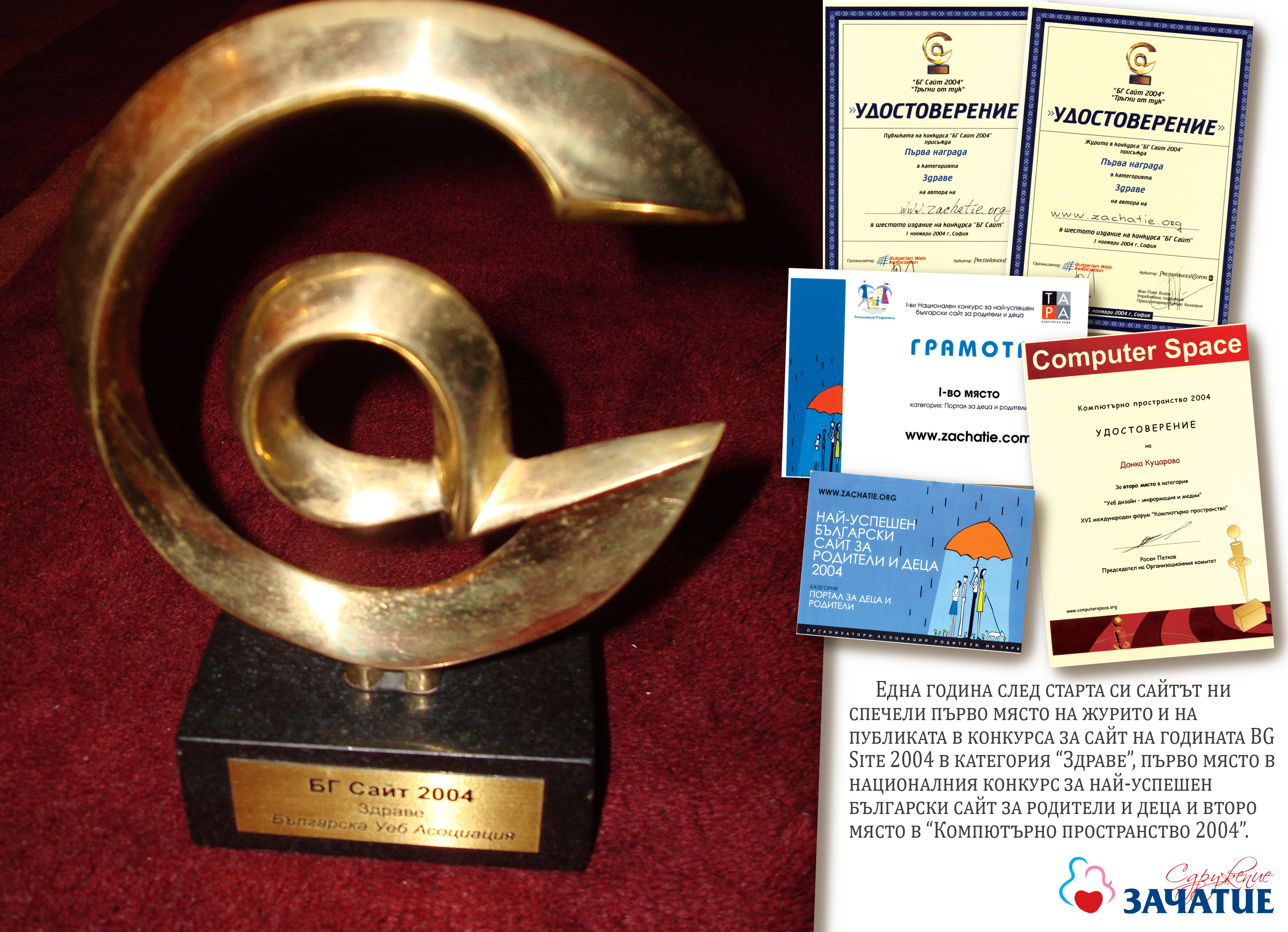Награди и отличия на zachatie.org за 2004 г.
